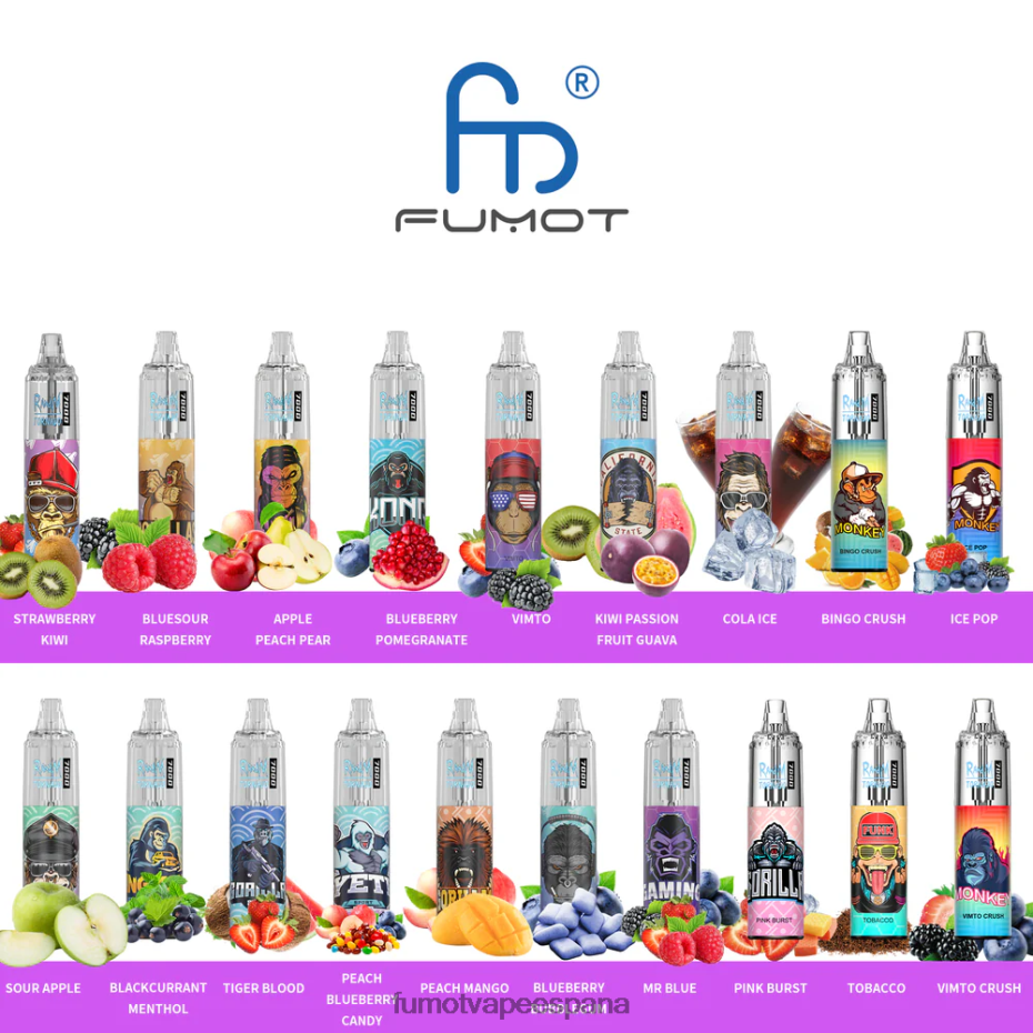Fumot Tornado Pluma vaporizador desechable 0% 7000 14 ml (1 pieza) mango durazno Fumot factory 2TBVR0528