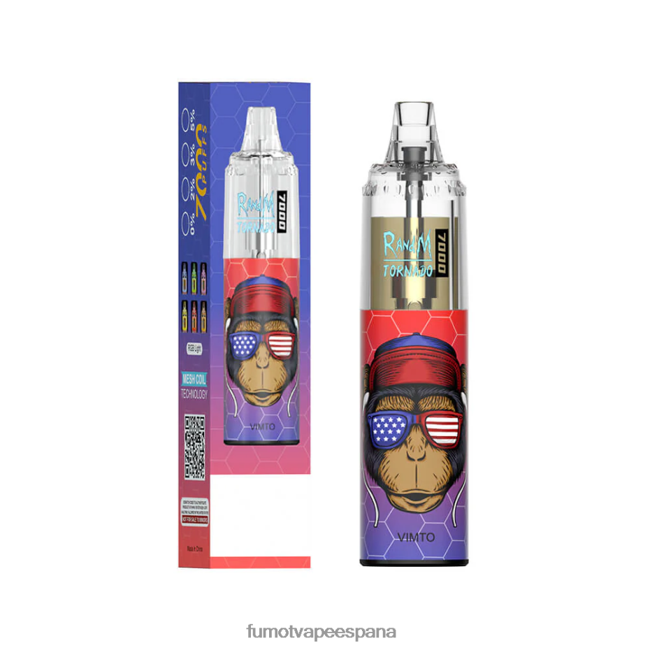 Fumot Tornado Pluma vaporizador desechable 7000 - 14 ml (1 pieza) hielo de uva Fumot sabores 2TBVR077