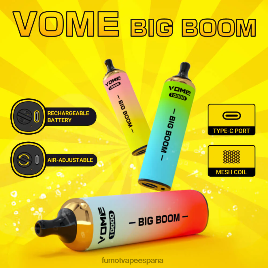 Fumot Vome Big Boom bolígrafo vapeador desechable 10000 - 20ml (1 pieza) uva Fumot factory 2TBVR0438